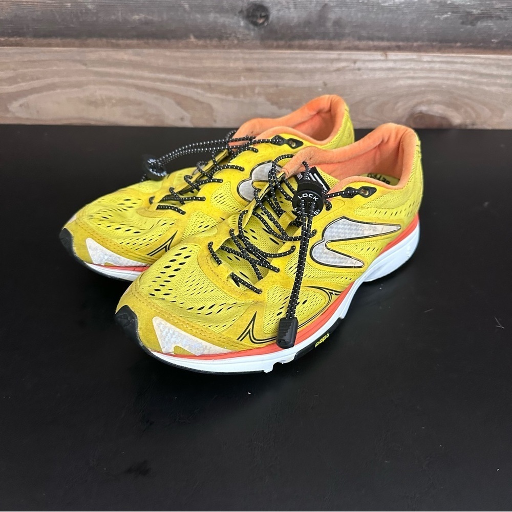 Newton Fate Pop 2 Yellow Orange Running Shoes size 8.5 Sneakers Athletic